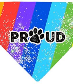 Pride Dog Bandana, Slide on collar pet bandana to celebrate LGBT pride, LGBTQ Rainbow Pet Bandana