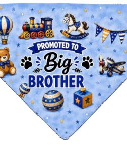 Baby announcement Dog bandana, Gender Reveal Dog bandana, Promoted to Big Brother Baby Boy pattern, It's a Boy pet bandana