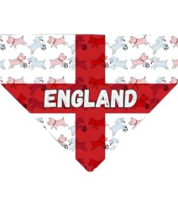 England Football Dog Bandana, Cute Dogs Playing Football Slide on Collar Pet Scarf, England Cat Bandana, Football Neckpiece for Pets