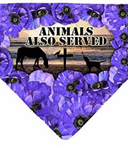 Remembrance Dog Bandana, Purple Poppy Dog bandana, Service Animal Remembrance, Remember Poppy bandana